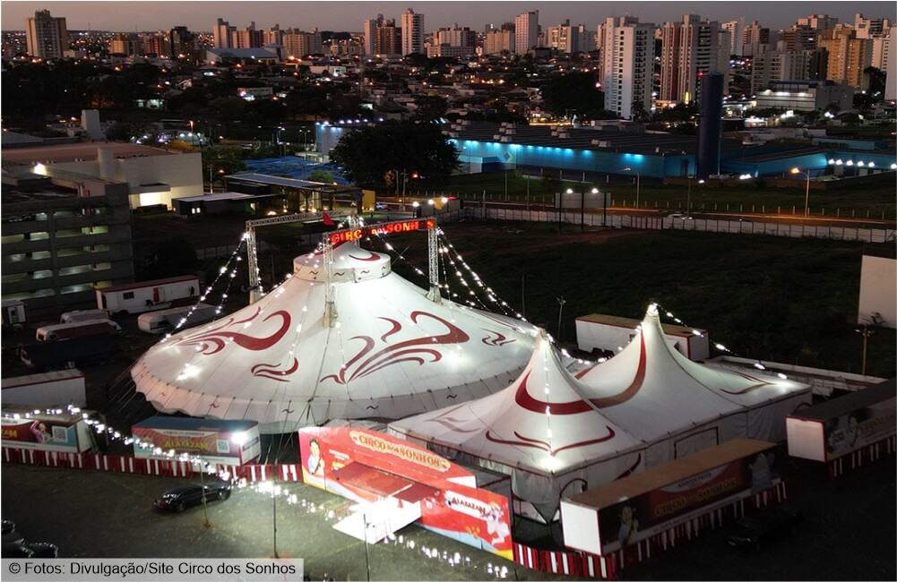 Circo Dos Sonhos no Mundo da Fantasia está montado no Belvedere