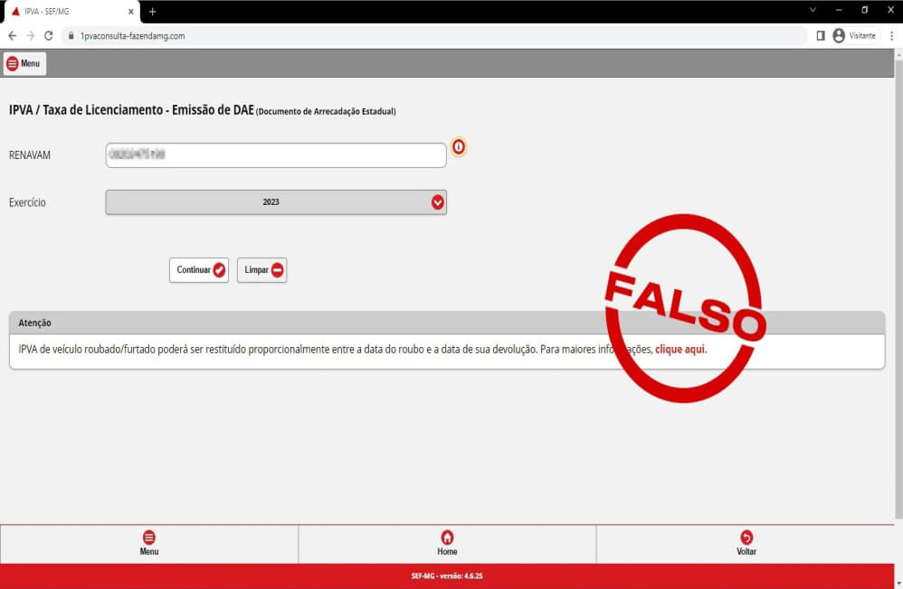 Governo de Minas alerta sobre a volta do Golpe do IPVA