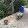 AABB está recompondo o piso de pedras portuguesas no entorno da Lagoa Seca